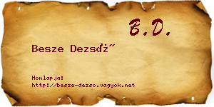 Besze Dezső névjegykártya